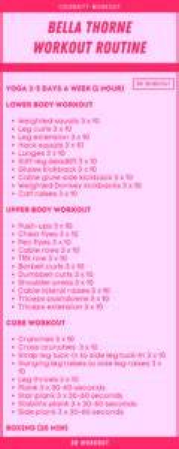 Bella Thorne Workout Routine