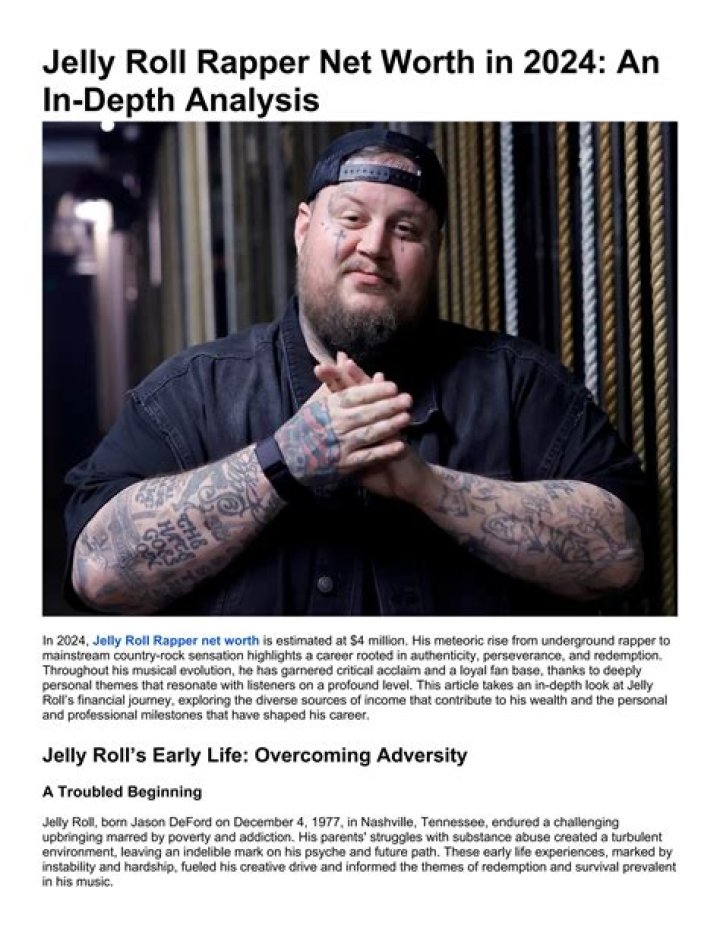 Jelly Roll Net Worth & Earnings (2024)