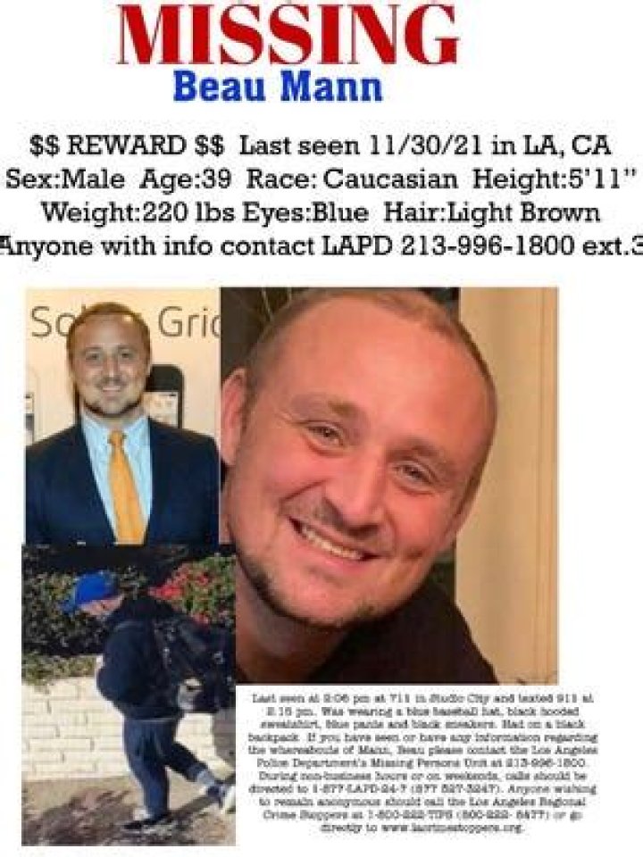 Missing Beau Mann Found Dead